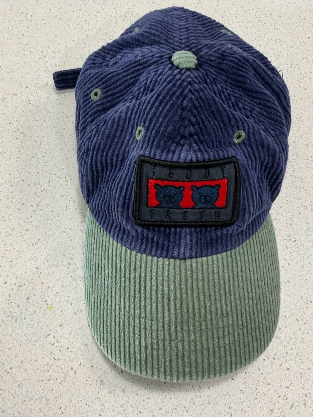 Teddy Fresh Two Teds Corduroy Blue And Green Baseball Strapback Dad Hat Cap